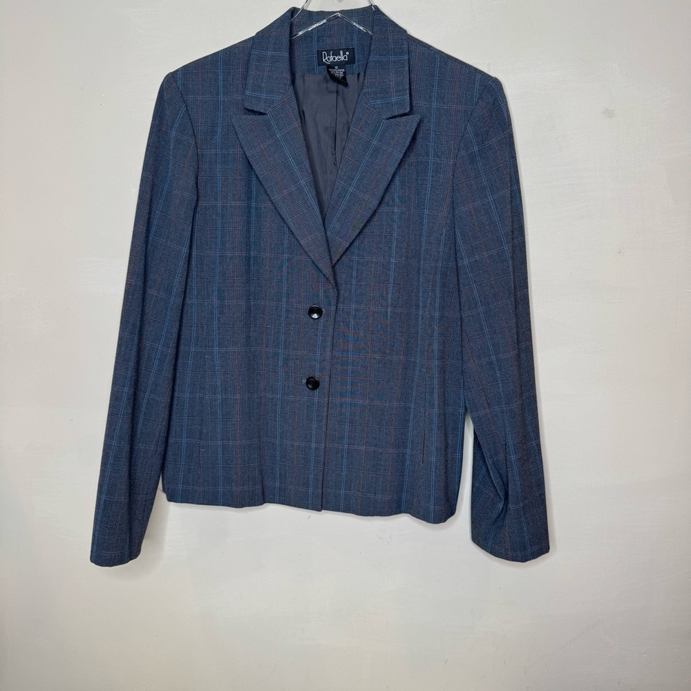 Rafaella Navy/grey Plaid Women's Blazer size 12